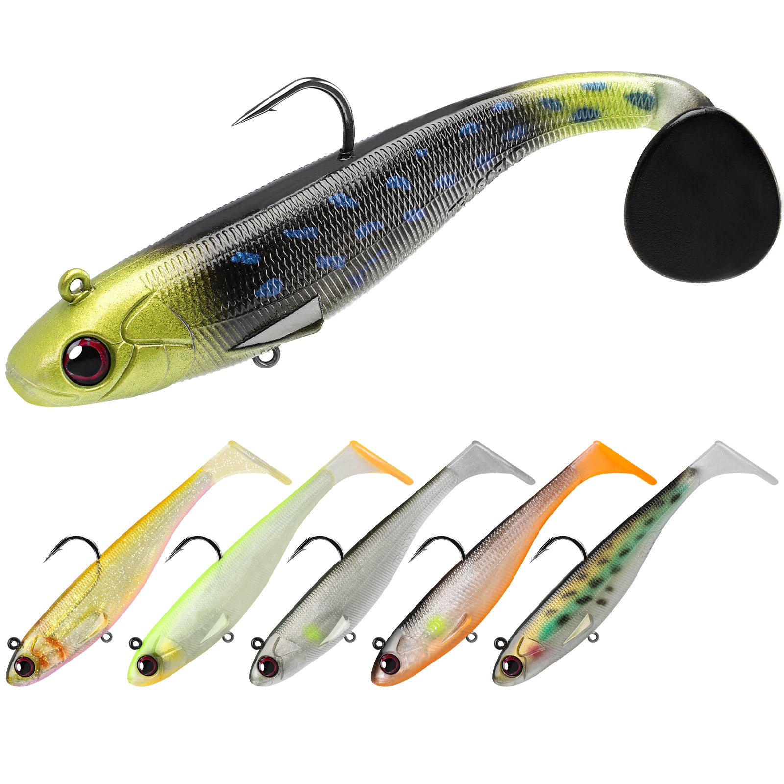 easy fishing lures TRUSCEND Pre-Rigged Jig Head Soft Fishing Lures(WM)