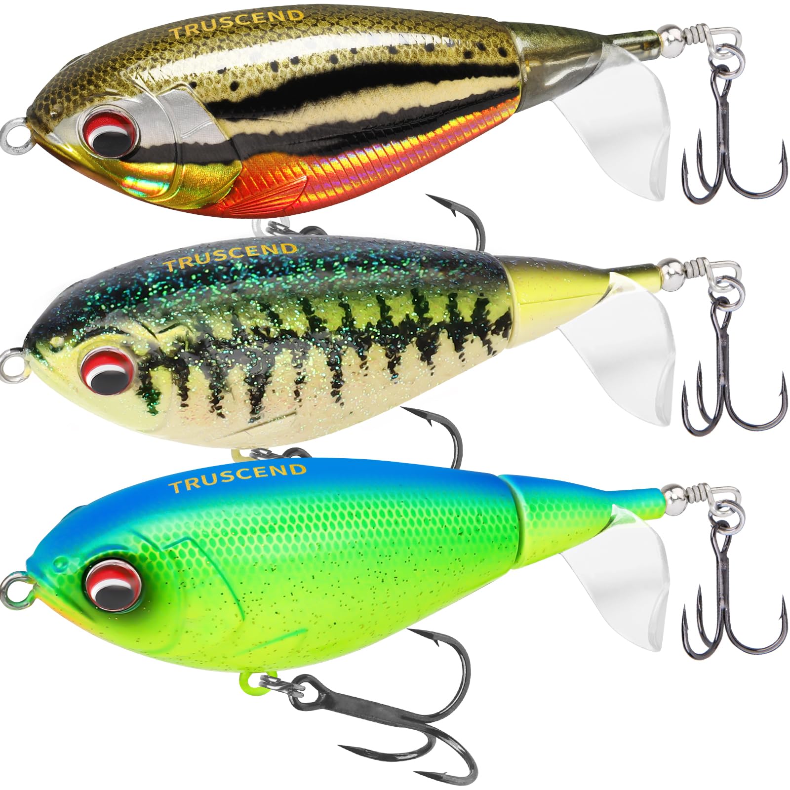 TRUSCEND Topwater Revenge Plopper Lure Prop Bait - 4.3in/11cm TRUSCEND Topwater Revenge Plopper Lure Prop Bait - 4.3in/11cm