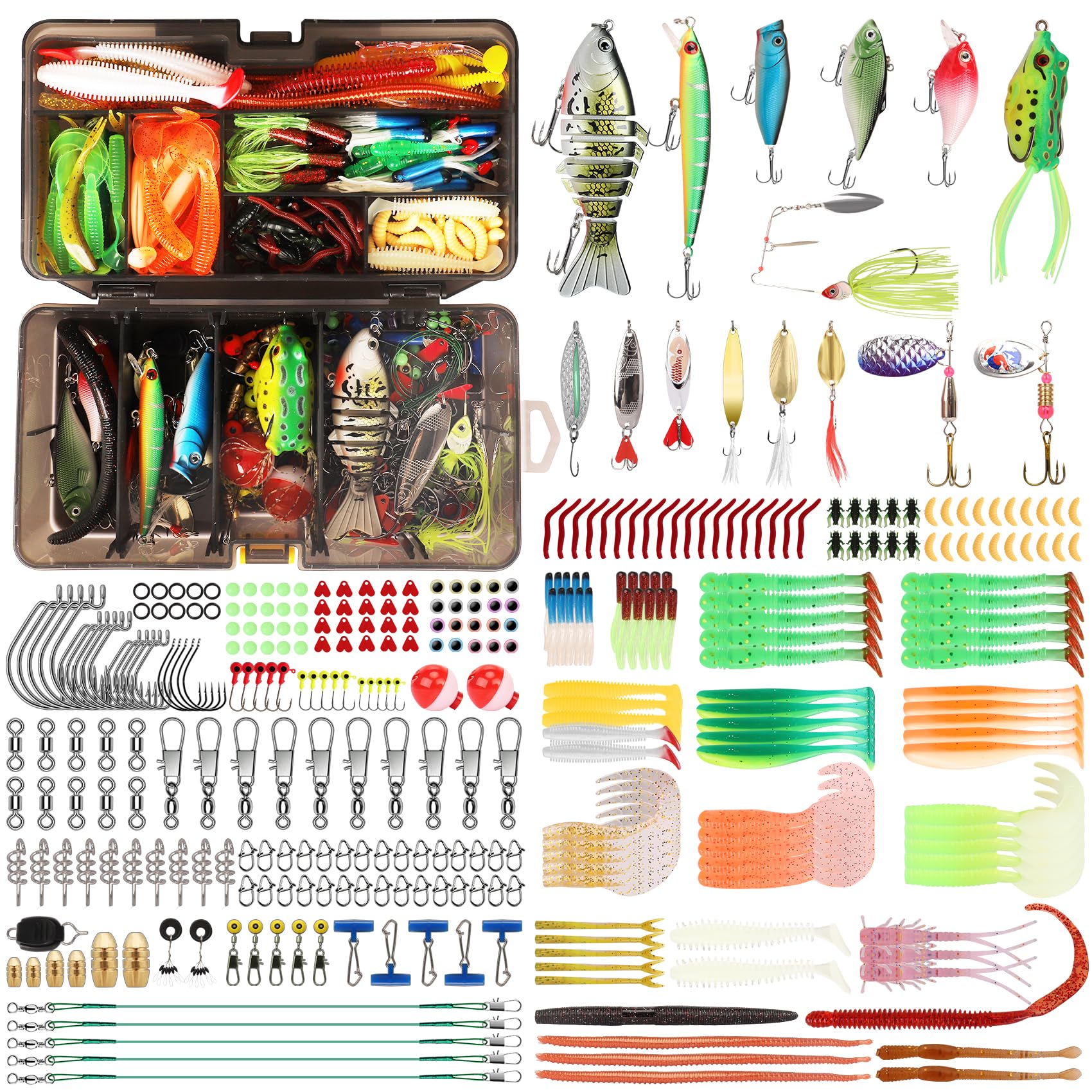 TRUSCEND Fishing Lure Making Kit with Tackle Box -340pcs TRUSCEND Fishing Lure Making Kit with Tackle Box -340pcs