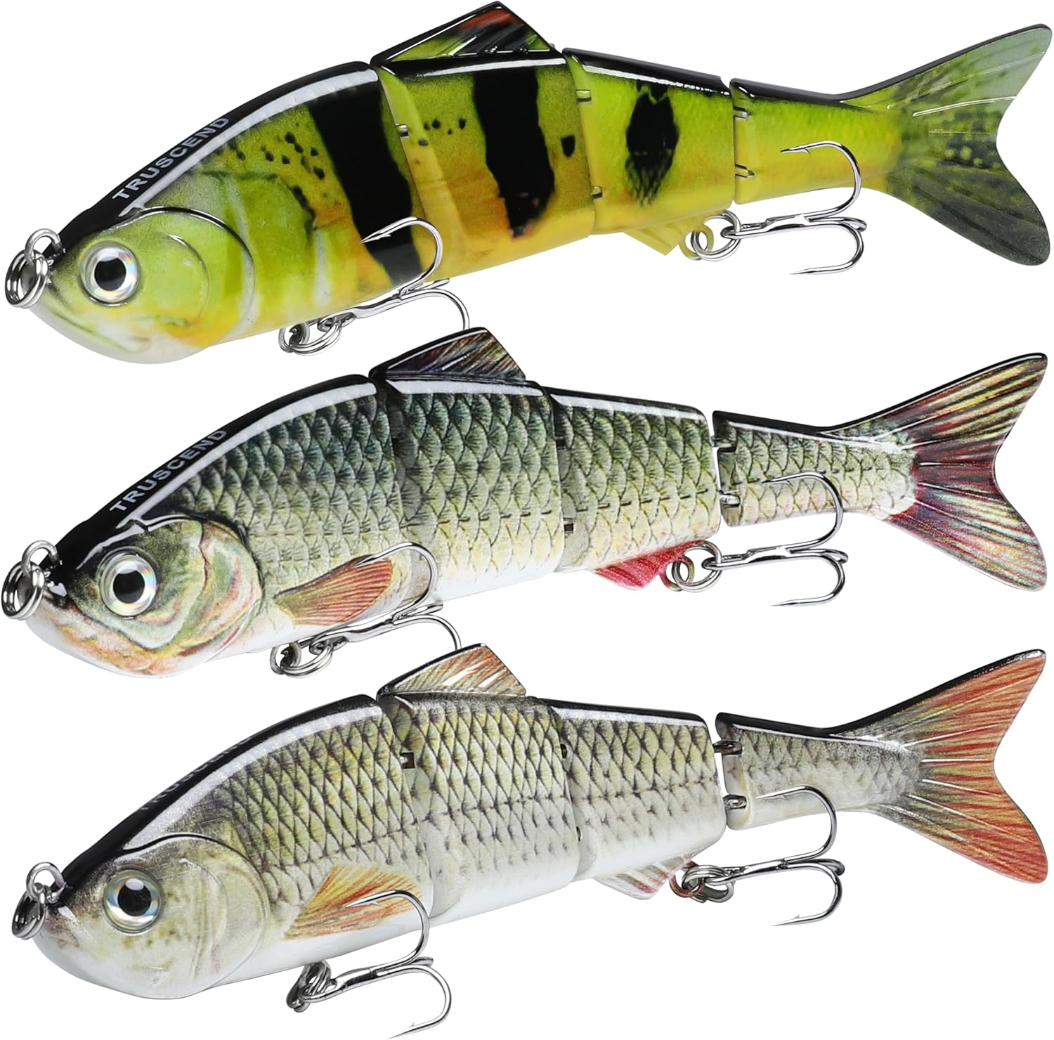 TRUSCEND Fishing Lures for Bass Trout Crappie, Lifelike Swim Baits Bas