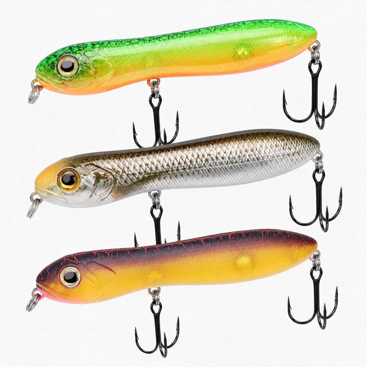 3.9in/10cm / 3pcs Topwater Snakehead Pencil Fishing Lure