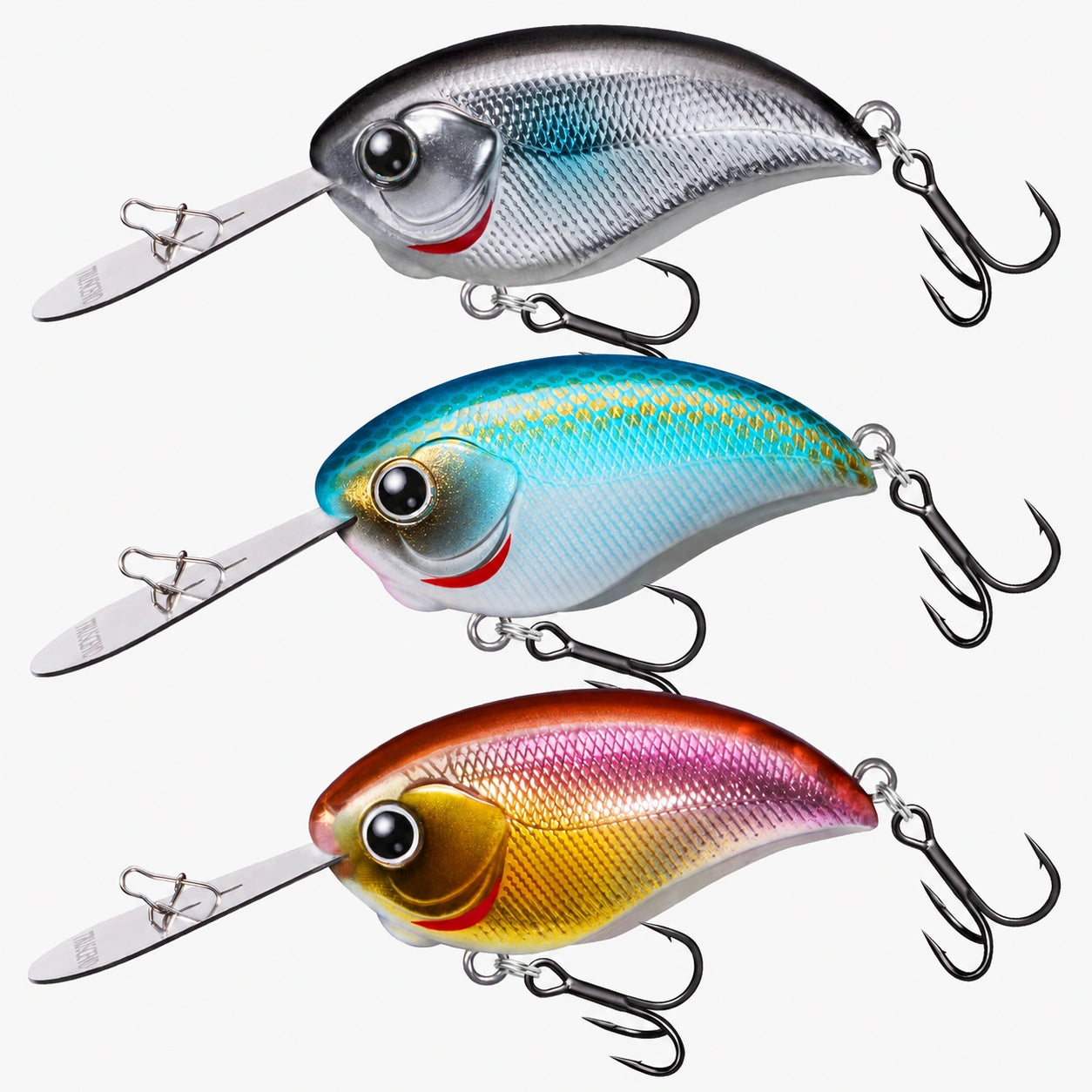 TRUSCEND Extra Metal Lip Crankbait Fishing Lure with BKK Hooks & Rattle