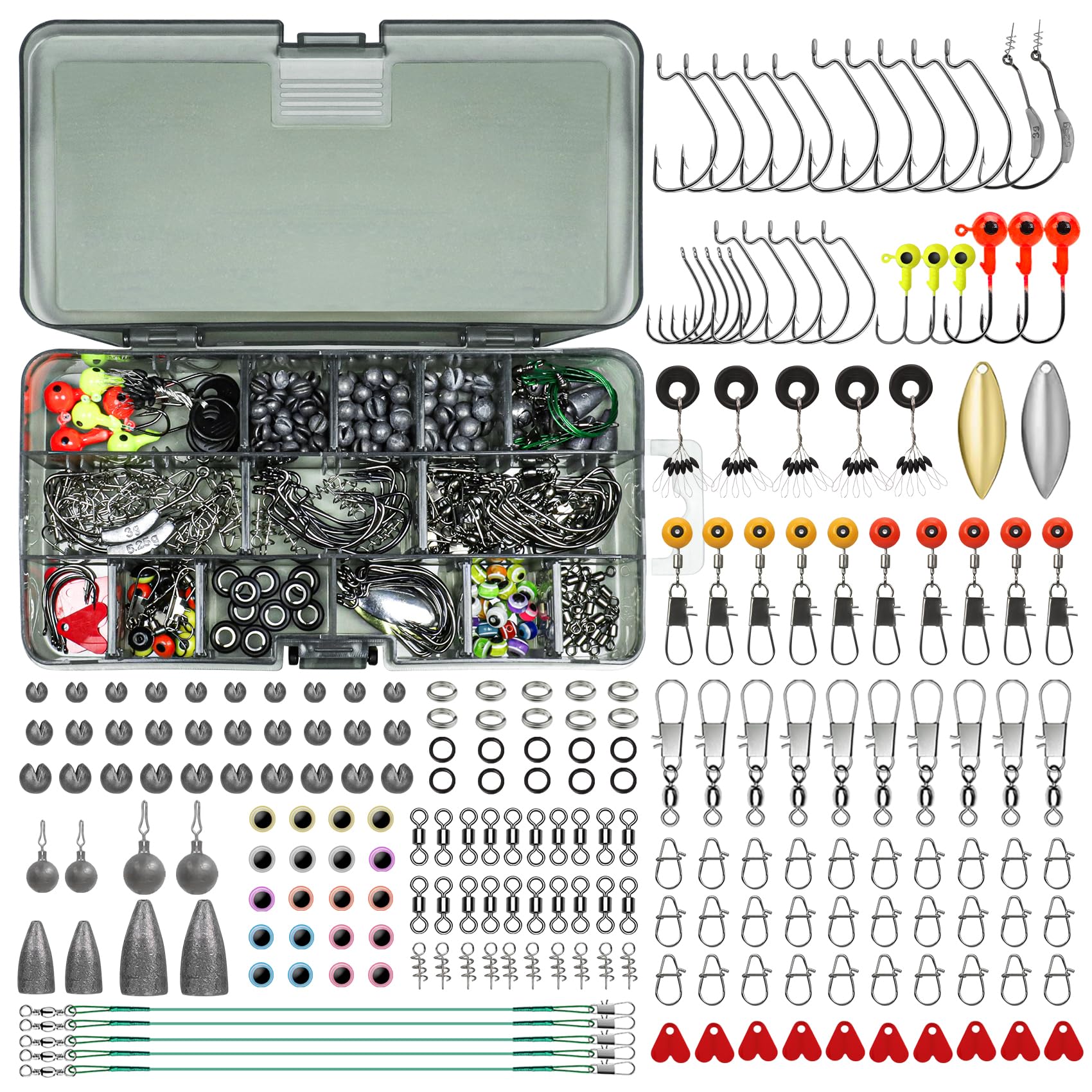 Fishing Lures Accessories Kit with Tackle Box | 203pcs – Truscend