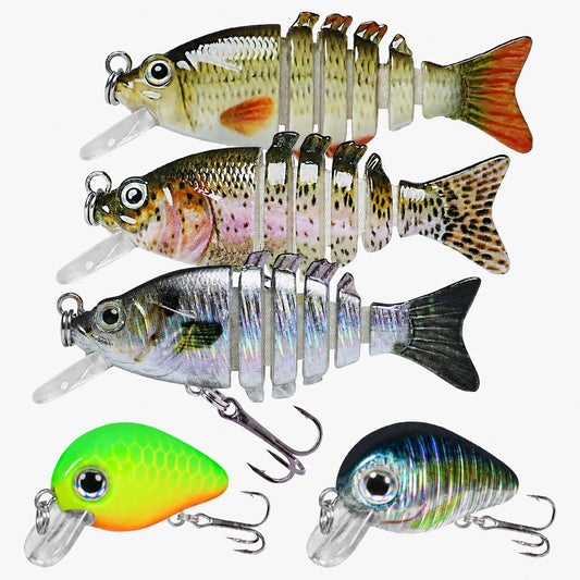 (3pcs) Six-Segmented Swimmax + (2pcs) Smallest Jointed Swimbaits