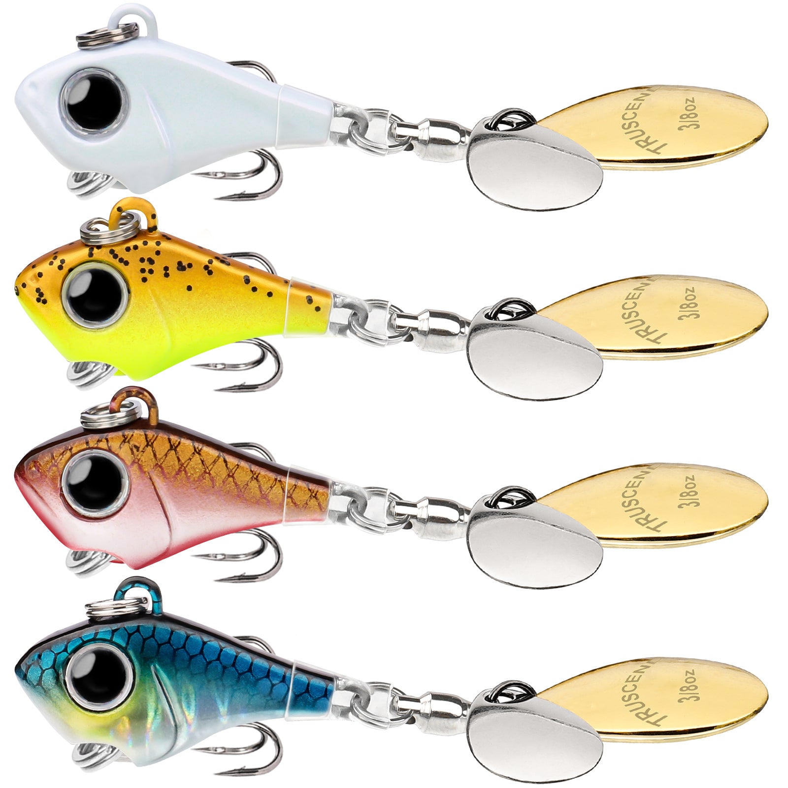 3/8 oz / 4pcs VIBE Spinners Easy Catch Search Bait