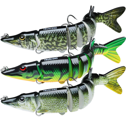 TRUSCEND Easy Catch Swimmax, Magic Noisy Turbulent Wiggling and Vibrating Actions for More Bites, Segmented Swimbait Jointed by Dyneema Strongest Fiber,Lifelike Fishing Lures for Relax Family Fishing