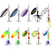 TRUSCEND 12 Pcs Rooster Tail Spinnerbaits Pamingwit na Lures, Bass Fishing Jigs na may Two-Way Spinning Spoons System, Freshwater Saltwater Crappie Jigs, Blade Baits para sa Bass Trout Walleye 3in/0.23oz [WM]