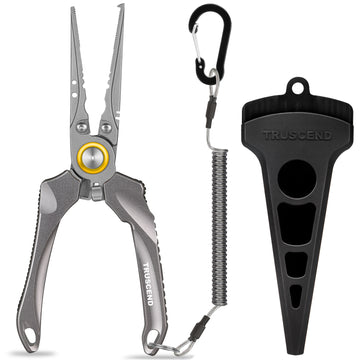 TRUSCEND Lockable Fishing Pliers na may High Tungsten Cutter, Innovative Ergonomic Handy Handle, Saltwater Corrosion Resistant Teflon Coated Fishing Tool, Super Light Multi-Function Fishing Gifts [WM]
