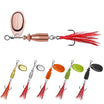TRUSCEND Panglangoy o Panghuhuli na Fishing Spinners na may Two-Way Spinning Spoons System, Rooster Tail Fishing Lures na may Flash Copper Body at Blade Freshwater at Saltwater Blade Bait para sa Bass Walleye Trout [WM]
