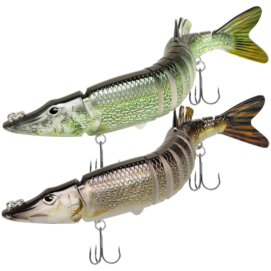 TRUSCEND Easy Catch Swimmax, Magic Noisy Turbulent Wiggling and Vibrating Actions for More Bites, Segmented Swimbait Jointed by Dyneema Strongest Fiber,Lifelike Fishing Lures for Relax Family Fishing