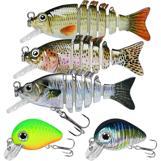 TRUSCEND Swimmax Creek Fishing King, Lifelike Fishing Lures for Bass Trout Crappie Bluegill Panfish, Smallest Jointed Swimbaits for Freshwater, Easy Catch Crankbait Fishing Gifts for Family Fishing