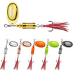 TRUSCEND Panglangoy o Pangjigging na Pangingisda na may Two-Way Spinning Spoons System, Rooster Tail Fishing Lures na may Flash Copper Body at Talim Tubig-Tabang at Tubig-Alat na Pain para sa Bass Walleye Trout [WM]