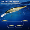TRUSCEND Suspending Jerkbait Fishing Lures, Precision-Engineered Minnow Lures na may Tunog, Mas Malayo ang Hagis, Mas Maliwanag ang Silaw, at Mas Malakas ang Ingay ng mga Jerkbait para sa Black Bass Walleye Pike [WM]