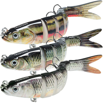 TRUSCEND Swimmax Fishing Lure na may BKK Hook, Madaling Makahuli: Umiindayog, Umiindayog, Gumagawa ng Ingay, Matibay na Dyneema Fiber Jointed Swimbait para sa Bass, Trout, Crappie, Tamang-tama para sa Family Fishing [WM]