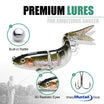 TRUSCEND Swimmax Jointed Swimbait with BKK Hooks for Bass & Trout