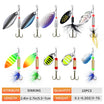 TRUSCEND 12 Pcs Rooster Tail Spinnerbaits Pamingwit na Lures, Bass Fishing Jigs na may Two-Way Spinning Spoons System, Freshwater Saltwater Crappie Jigs, Blade Baits para sa Bass Trout Walleye 3in/0.23oz [WM]