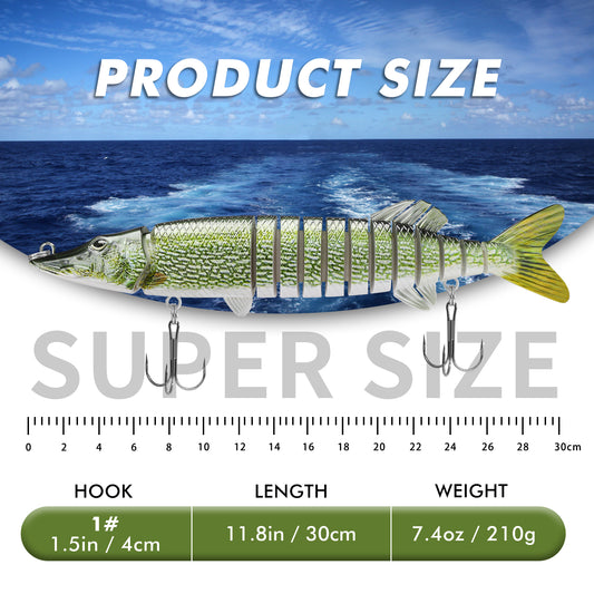 TRUSCEND Easy Catch Swimmax, Magic Noisy Turbulent Wiggling and Vibrating Actions for More Bites, Segmented Swimbait Jointed by Dyneema Strongest Fiber,Lifelike Fishing Lures for Relax Family Fishing