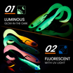 TRUSCEND Duramax Soft Fishing Lures with BKK Hooks, Easy Catch Curly & T-Tail for Trembly Sinking & Vibrating Swim, UV or Glow Effect for All Conditions, Pre-rigged Swimbait for Bass Trout Crappie [WM]