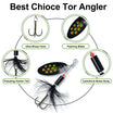 TRUSCEND 12 Pcs Rooster Tail Spinnerbaits Pamingwit na Lures, Bass Fishing Jigs na may Two-Way Spinning Spoons System, Freshwater Saltwater Crappie Jigs, Blade Baits para sa Bass Trout Walleye 3in/0.23oz [WM]