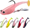 TRUSCEND Easy Catch Shadtale with BKK Branded Hook, Unique Vibrating Swim and Trembly Jigging Action for More Bites, Durable TPE Soft Fishing Lures for Bass Crappie Trout Walleye, Keep Separately