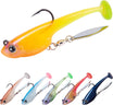 TRUSCEND Easy Catch Shadtale with BKK Branded Hook, Unique Vibrating Swim and Trembly Jigging Action for More Bites, Durable TPE Soft Fishing Lures for Bass Crappie Trout Walleye, Keep Separately