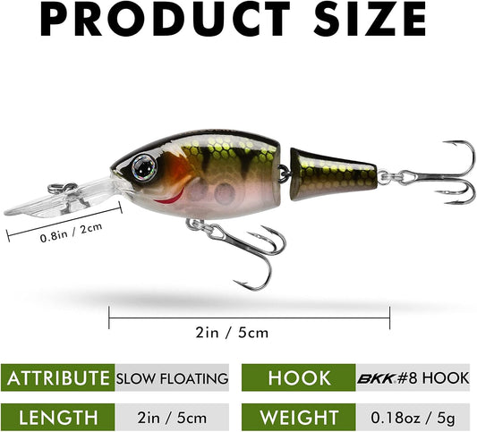 TRUSCEND Easy Catch SwimMax with BKK Hooks, Magic Noisy Wiggling and Vibrating Actions for More Bites, Lifelike Fishing Lures for Bass Trout Walleye Crappie, Strongest Dyneema Fiber Jointed Swimbait