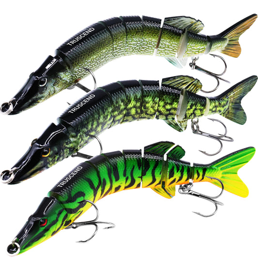TRUSCEND Easy Catch Swimmax, Magic Noisy Turbulent Wiggling and Vibrating Actions for More Bites, Segmented Swimbait Jointed by Dyneema Strongest Fiber,Lifelike Fishing Lures for Relax Family Fishing