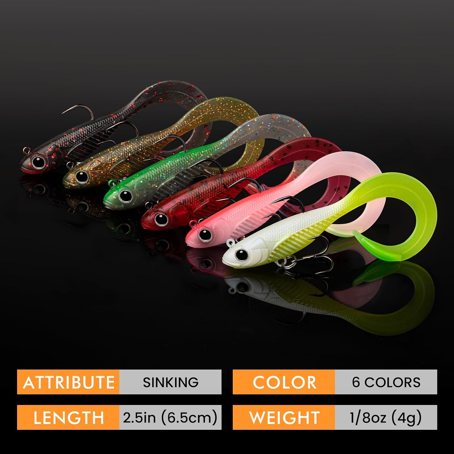 TRUSCEND Duramax Pre-Rigged TPE Soft Swimbait Fishing Lures with BKK Hooks C-2.5