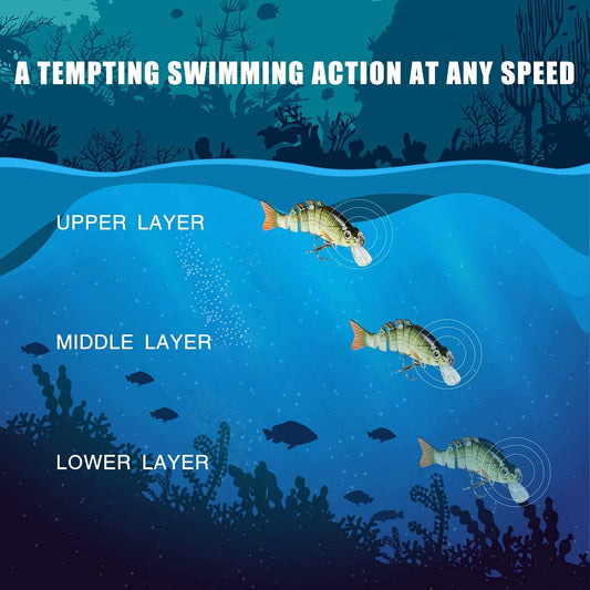 TRUSCEND Swimmax Creek Fishing King, Lifelike Fishing Lures for Bass Trout Crappie Bluegill Panfish, Smallest Jointed Swimbaits for Freshwater, Easy Catch Crankbait Fishing Gifts for Family Fishing