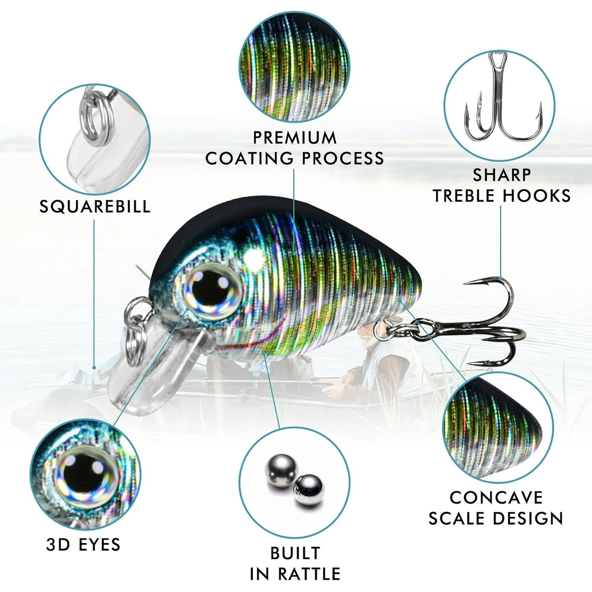 TRUSCEND Swimmax Creek Fishing King, Lifelike Fishing Lures for Bass Trout Crappie Bluegill Panfish, Smallest Jointed Swimbaits for Freshwater, Easy 