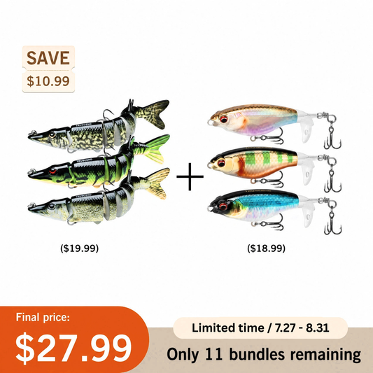 Bionic Pike Swimbait [3Pcs] + Solo Splash Plopper [3Pcs]