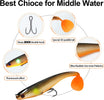 TRUSCEND Easy Catch Shadtale na may BKK Hooks, Natatanging Kumikislot na Paglangoy at Matinding Jigging Action para Mas Maraming Kagat, Kamangha-manghang Soft Fishing Lures para sa Bass Trout Crappie, Mahalaga para sa Family Fishing [WM]