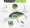 TRUSCEND Diving Crankbait na may BKK Hooks para sa Bass, Trout at Walleye