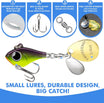 TRUSCEND Vibespinner Lures with BKK Hooks – Easy Catch: 4 Actions (Vibrate/Swim/Flash/Jig) for More Bites, Longer Cast Search Bait – Jigs for Bass, Crappie, Trout– Ideal for Family Fishing [WM]