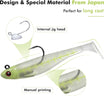 TRUSCEND Easy Catch Shadtale na may BKK Hooks, Natatanging Vibrating Swim at Trembly Jigging Action para sa Mas Maraming Kagat, Kamangha-manghang Soft Fishing Lures para sa Bass Trout Crappie, Dapat-mayroon para sa Family Fishing [WM]