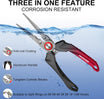 TRUSCEND Lockable Fishing Pliers na may High Tungsten Cutter, Makabagong Ergonomic na Hawakan, Saltwater Corrosion Resistant Teflon Coated Fishing Tool, Super Light Multi-Function Fishing Gifts [WM]