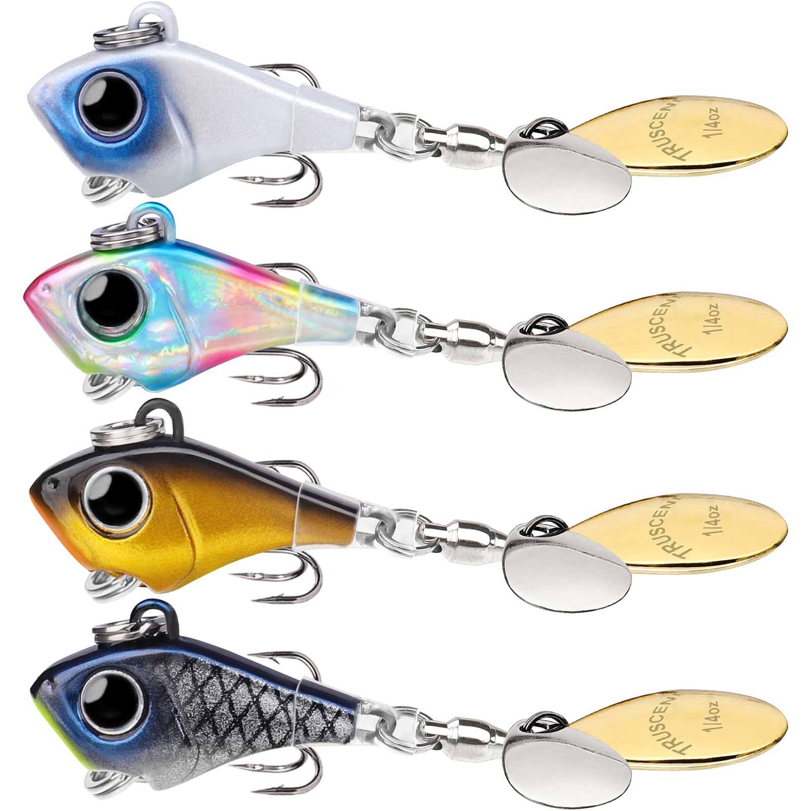 1/4 oz / 4pcs VIBE Spinners Easy Catch Search Bait