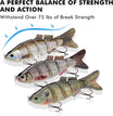 TRUSCEND Easy Catch SwimMax with BKK Hooks, Magic Noisy Wiggling and Vibrating Actions for More Bites, Lifelike Fishing Lures for Bass Trout Walleye Crappie, Strongest Dyneema Fiber Jointed Swimbait [WM]