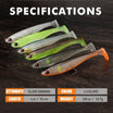 TRUSCEND Easy Catch Shadtale na may BKK Hooks, Natatanging Vibrating Swim at Trembly Jigging Action para sa Mas Maraming Kagat, Kamangha-manghang Soft Fishing Lures para sa Bass, Trout, Crappie, Dapat Mayroon para sa Family Fishing [WM]
