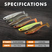 TRUSCEND Easy Catch Shadtale na may BKK Hooks, Natatanging Kumikislot na Paglangoy at Matinding Jigging Action para Mas Maraming Kagat, Kamangha-manghang Soft Fishing Lures para sa Bass Trout Crappie, Mahalaga para sa Family Fishing [WM]