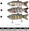 TRUSCEND Easy Catch SwimMax with BKK Hooks, Magic Noisy Wiggling and Vibrating Actions for More Bites, Lifelike Fishing Lures for Bass Trout Walleye Crappie, Strongest Dyneema Fiber Jointed Swimbait [WM]