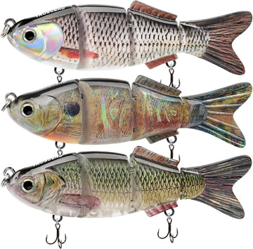 TRUSCEND Easy Catch Swimmax, Mahiwagang Maingay, Nakakagulo at Umuuga na Galaw para sa Mas Maraming Kagat, Segmented Swimbait na Pinagsama ng Dyneema Strongest Fiber, Parang Tunay na Pang-akit sa Pangingisda para sa Pangingisda ng Pamilya [WM]