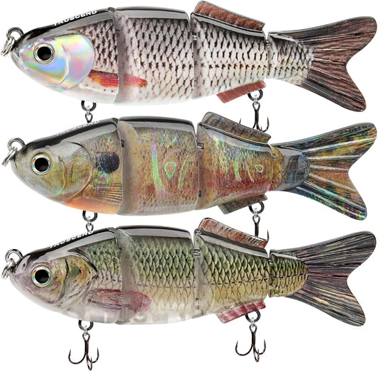 TRUSCEND Easy Catch Swimmax, Magic Noisy Turbulent Wiggling and Vibrating Actions for More Bites, Segmented Swimbait Jointed by Dyneema Strongest Fiber, Lifelike Fishing Lures for Family Fishing [WM]