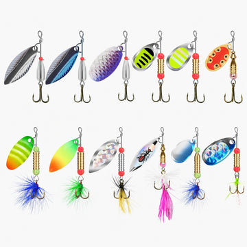 [12Pcs] Rooster Tail Spinnerbaits Fishing Lures