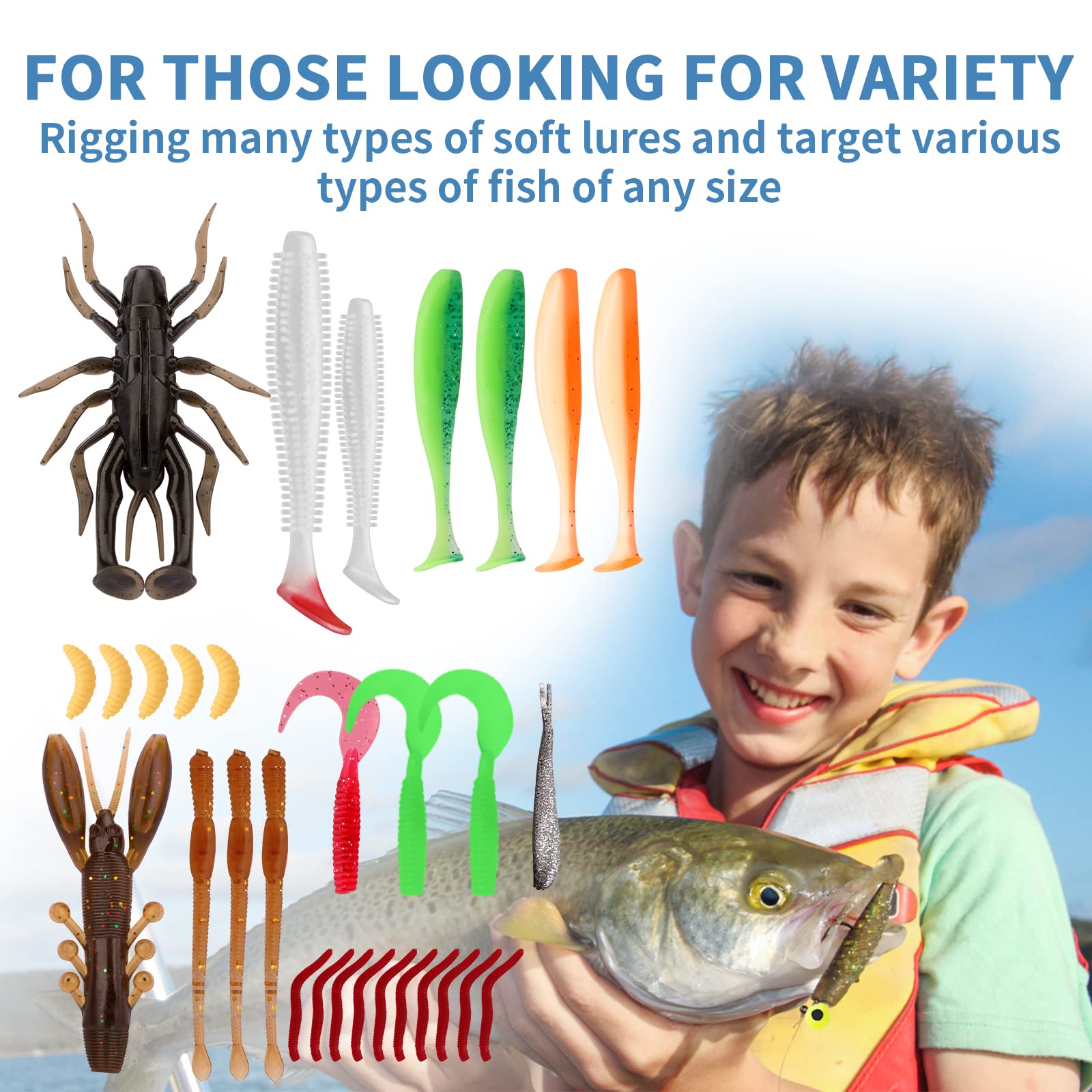 TRUSCEND Fishing Lure Making Kit with Tackle Box - 128pcs TRUSCEND Fishing Lure Making Kit with Tackle Box - 128pcs