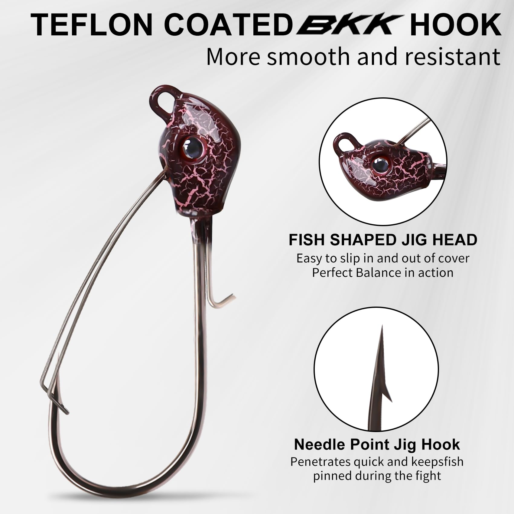 Titanium Weed Guard Swim Jig with Teflon Coated BKK Hook 1/2oz / 14g / 3pcs