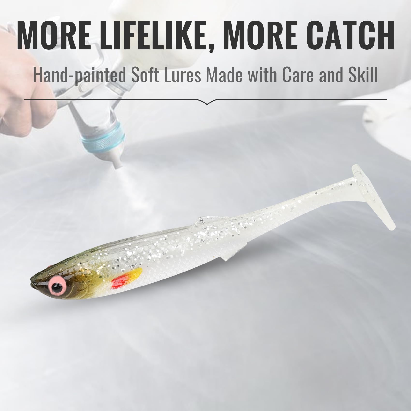 Hand-Painted Soft Paddle Tail Fishing Lures