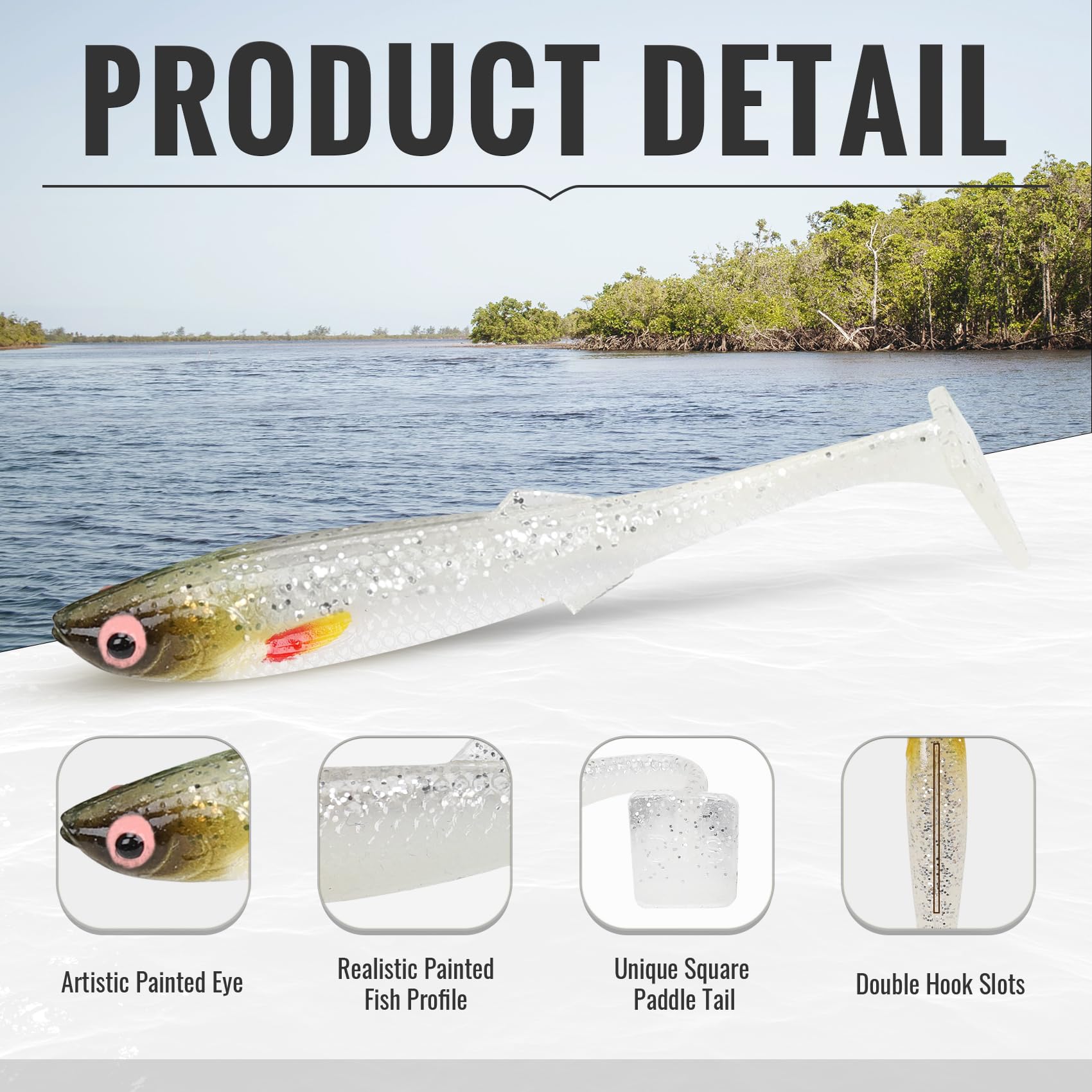 Hand-Painted Soft Paddle Tail Fishing Lures