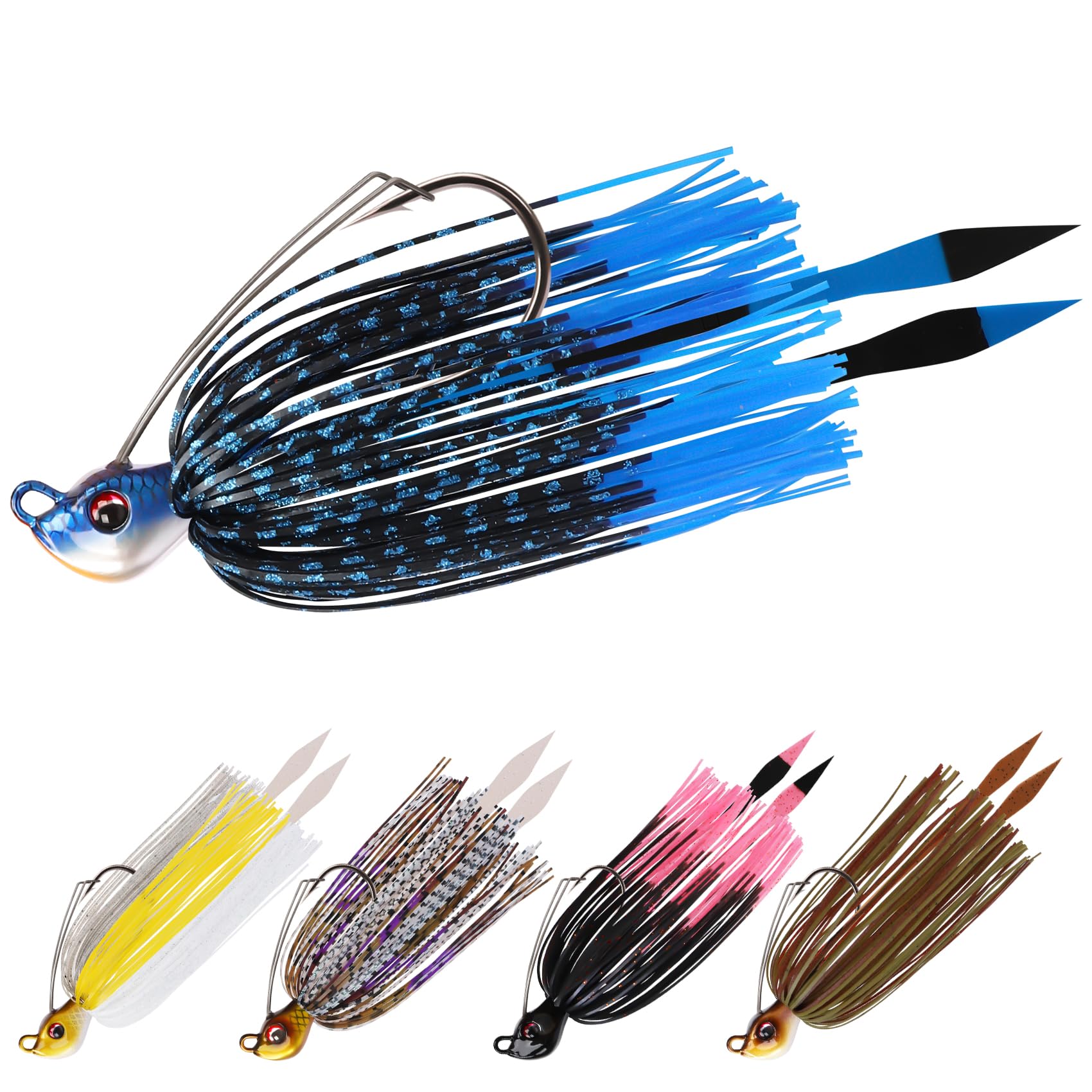 Titanium Weed Guard Swim Jig Fishing Lures | Ultra Smooth Teflon Coated BKK Hook 1/2oz / 14g - 3pcs Titanium Weed Guard Swim Jig Fishing Lures | Ultra Smooth Teflon Coated BKK Hook 1/2oz / 14g - 3pcs
