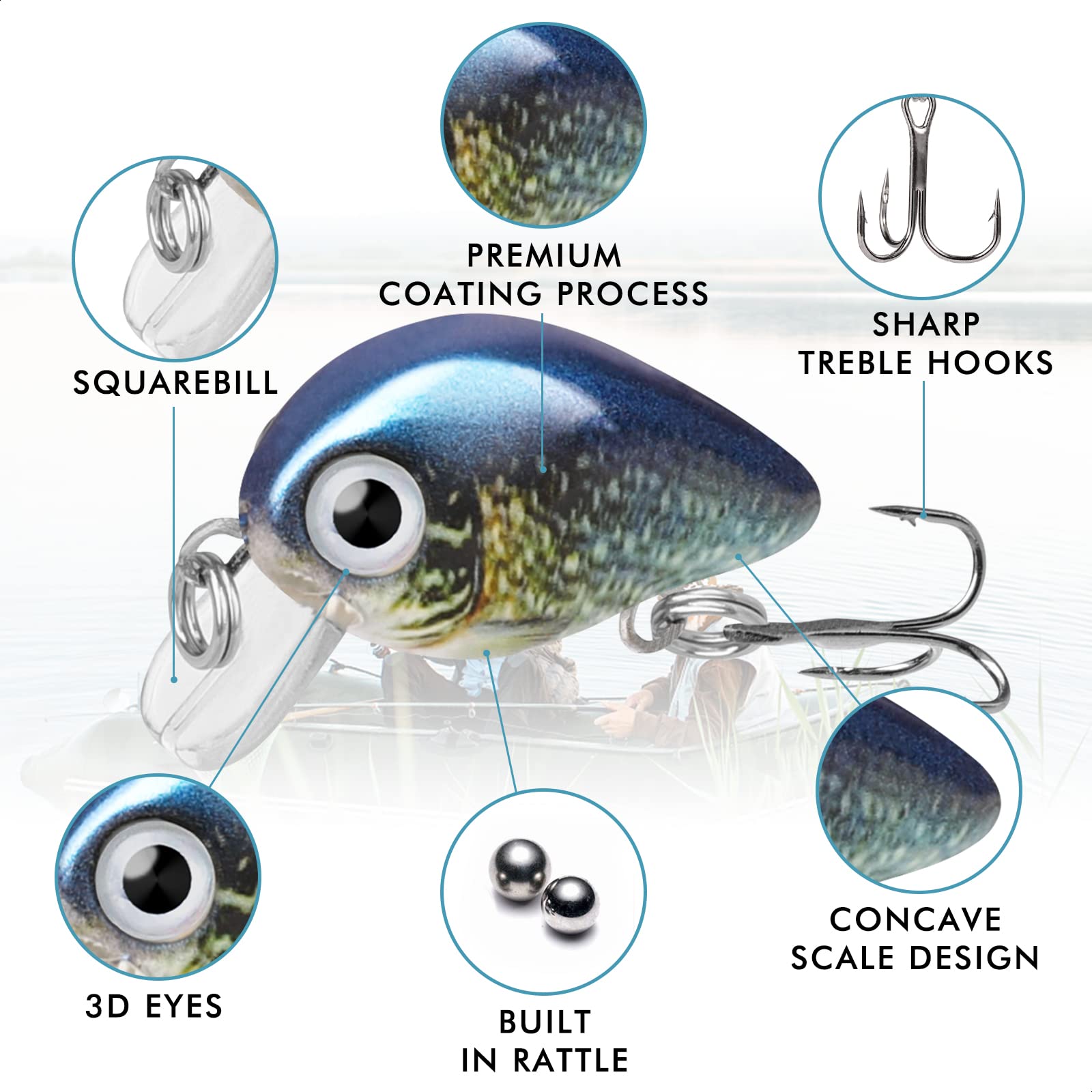 KRRCRAWLER　1PC Rattle　トラウト Ozark Trail 7/16 oz Gold Foil Shad Rattle Lure for Bass